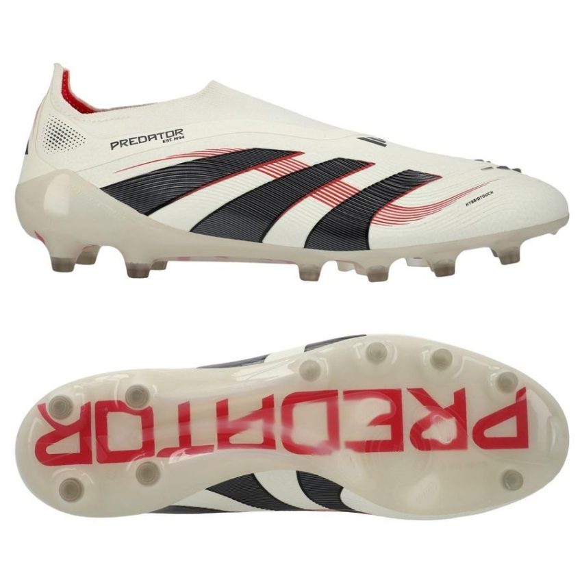 adidas Predator Elite Laceless AG Champagne - Wit/Zwart/Pure Ruby